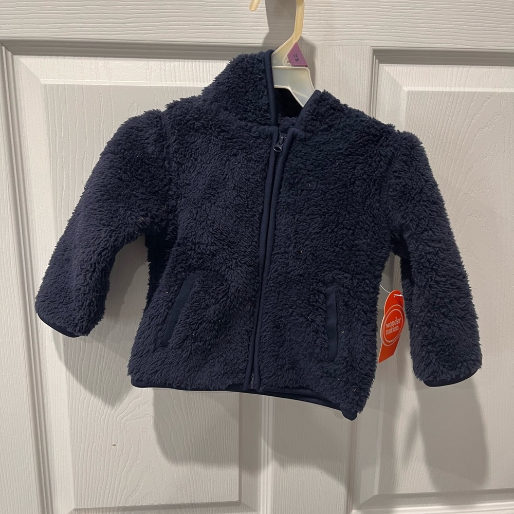 Wonder Nation Navy Fleece Hooded Jacket